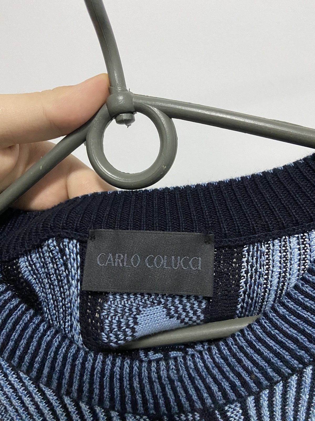 Carlo Colucci × Vintage Carlo Colucci big logo jeans sweater knit vintage patterns Size US L / EU 52-54 / 3 - 4 Thumbnail