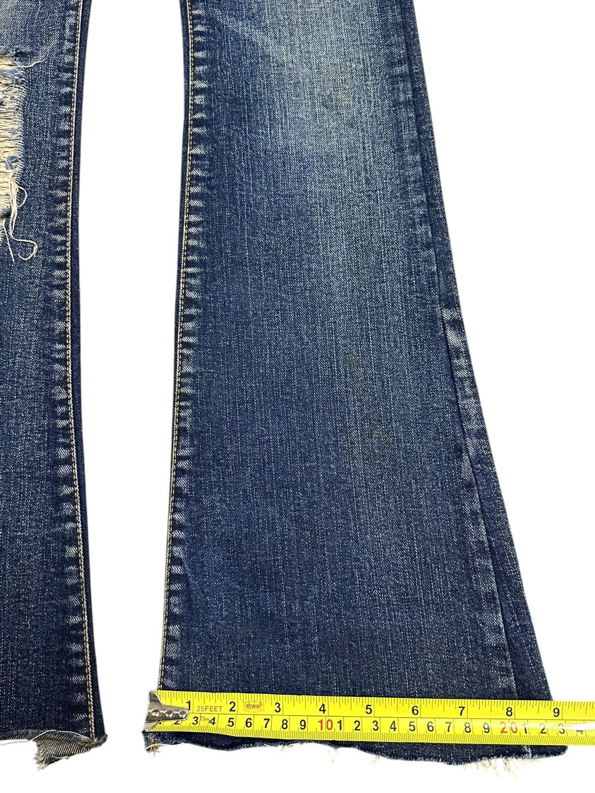 If Six Was Nine Vintage Japanese Brand Double Waist Distressed Flare Jeans Size US 28 / EU 44 - 16 Thumbnail