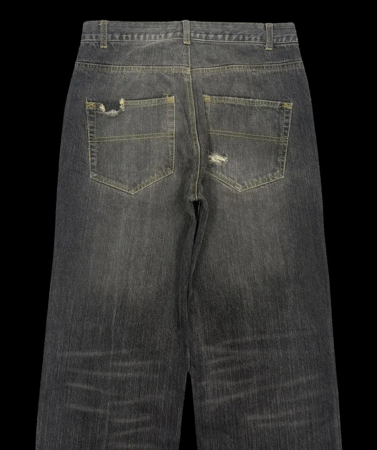 If Six Was Nine × JNCO × Le Grande Bleu (L.G.B.) 💥INSANE 90s BAGGY JEANS ROUGHNESS TROOP Ripped Baggy Denim Size US 30 / EU 46 - 4 Thumbnail