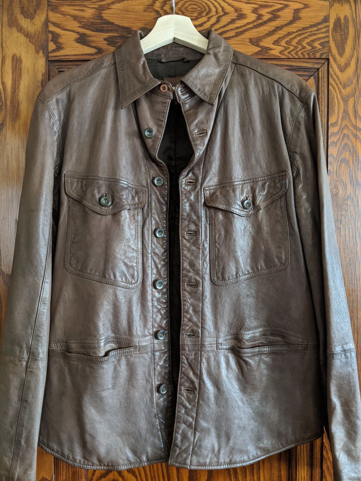 Gap Gap Limited Edition Leather Shirt Jacket | S | Brown Size US S / EU 44-46 / 1 - 1 Thumbnail