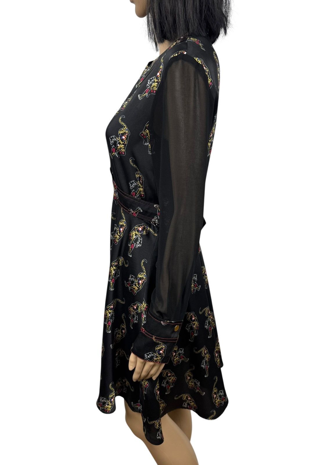 Sandro Sandro Printed Dress Mesh Sleeves size 2 Polyester Size M / US 6-8 / IT 42-44 - 7 Thumbnail
