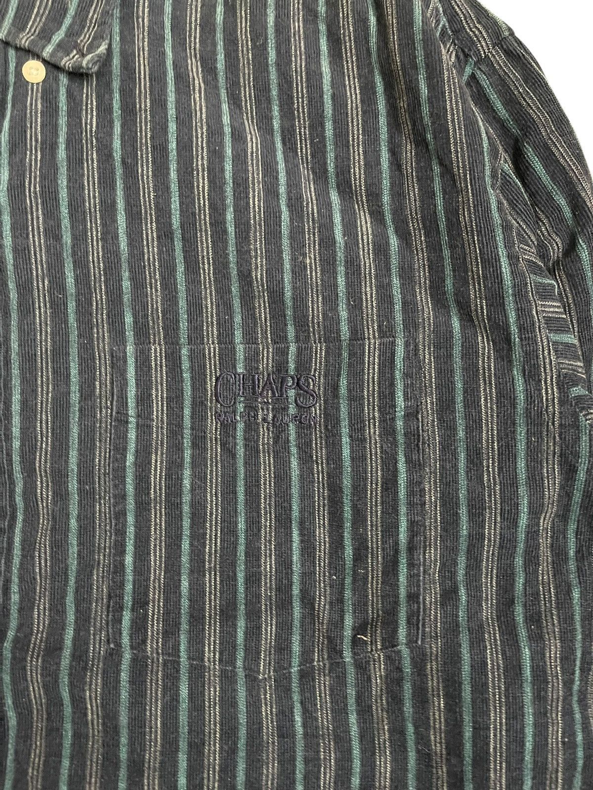 Chaps Ralph Lauren Y2K Chaps Ralph Lauren Striped Corduroy Button Down Shirt Size US XL / EU 56 / 4 - 3 Thumbnail