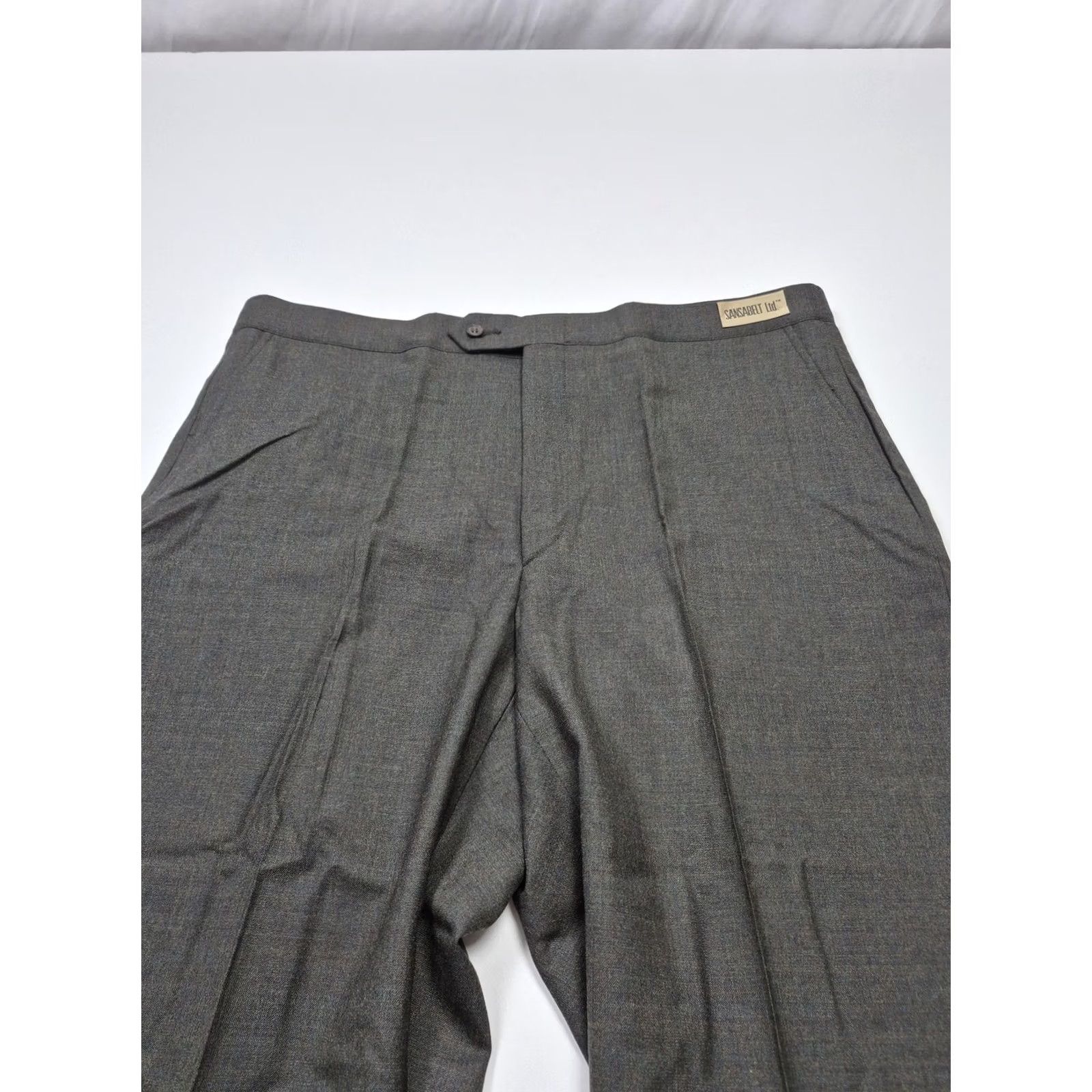 Vintage VINTAGE Sansabelt Ltd Wool Pants Mens 38x36 Gray Pleated Straight Unhemmed NWT Size US 38 / EU 54 - 2 Thumbnail