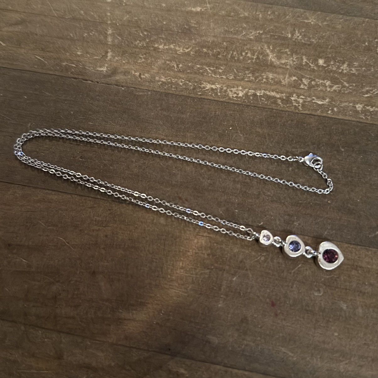 Other Silver tone triple heart drop pendant necklace Size ONE SIZE - 3 Thumbnail