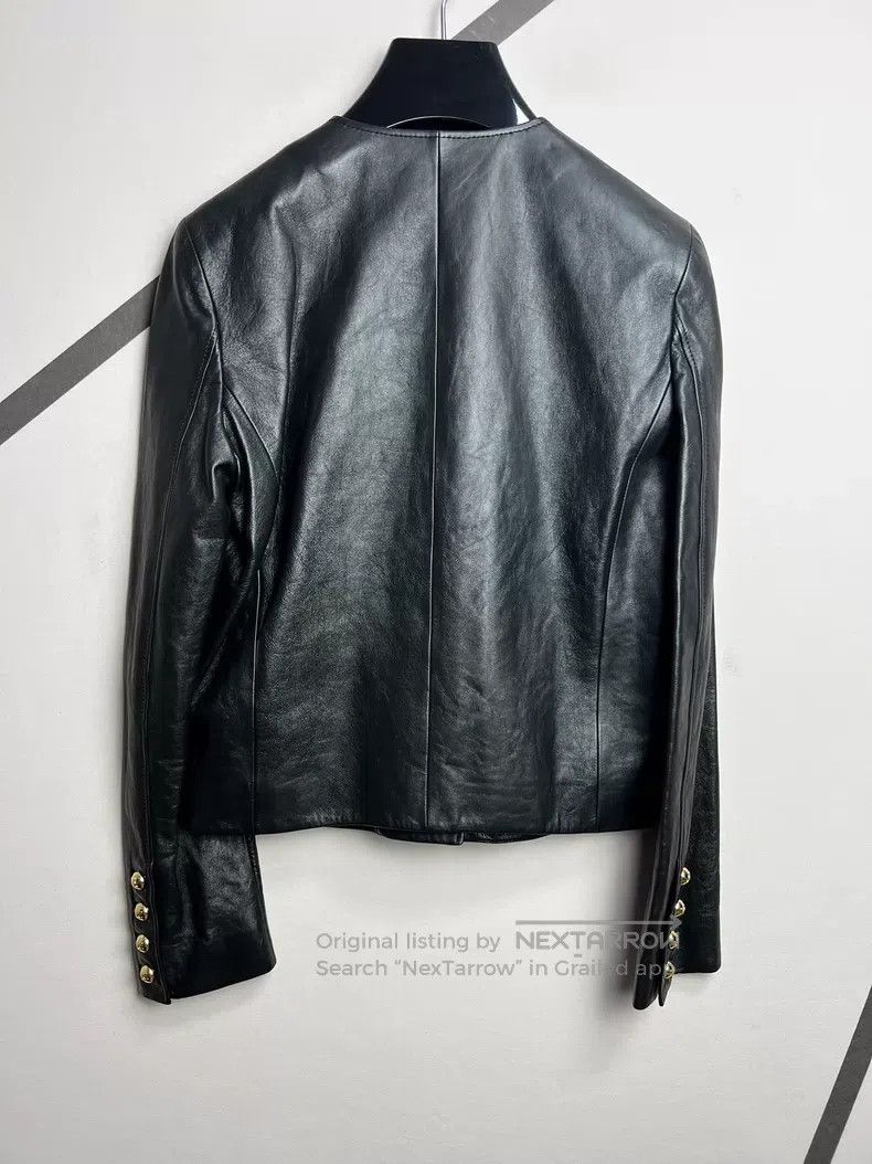 Celine Celine Gold Buckle Leather Jacket Size XXS / US 00 / IT 34 - 2 Thumbnail