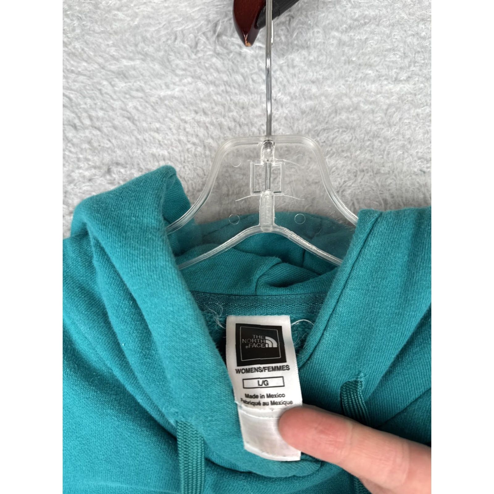 The North Face The North Face Hoodie Womens Large Green Logo Pullover Sweatshirt Jersey Fabric Size L / US 10 / IT 46 - 7 Thumbnail