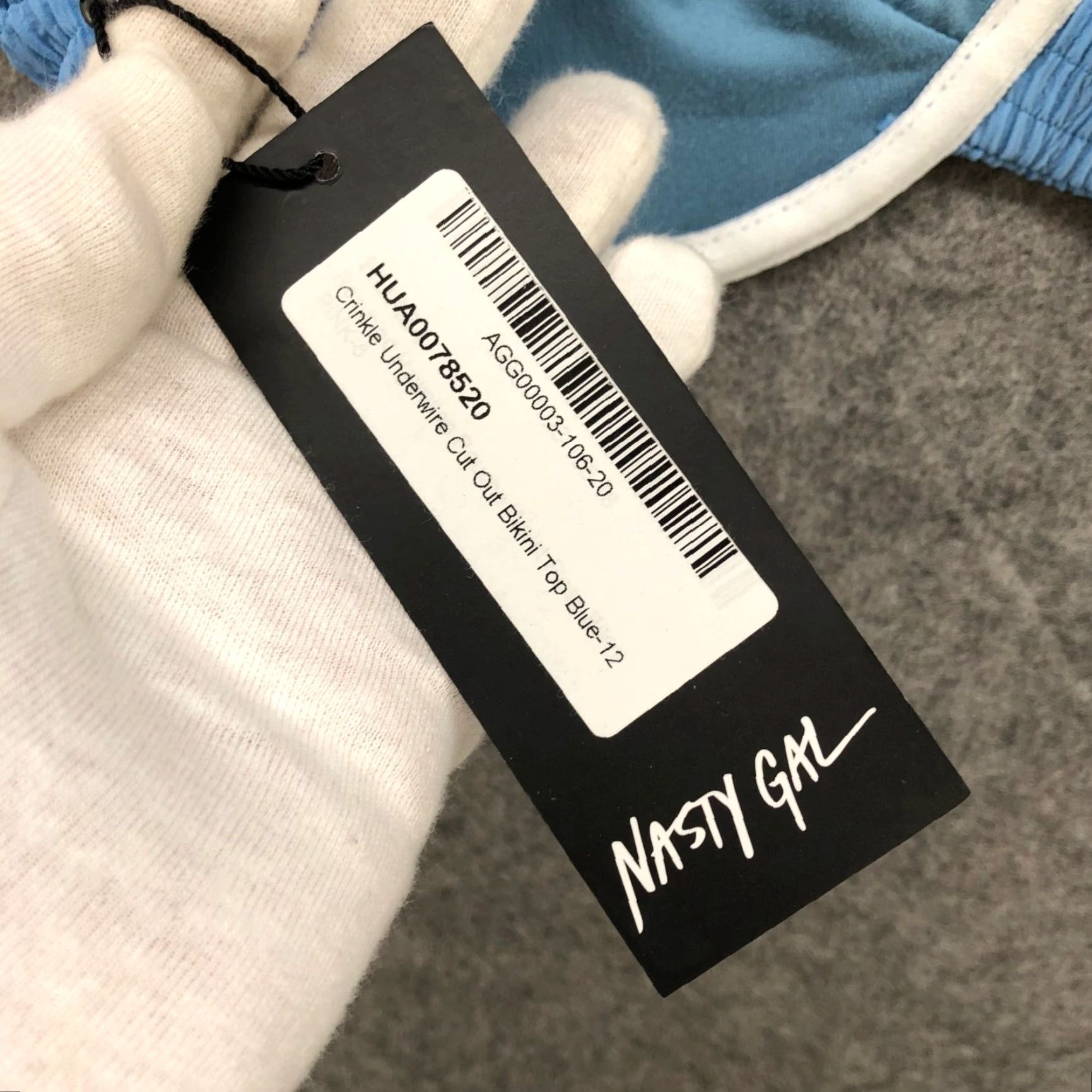 Nasty Gal NWT Nasty Gal Bikini Top Balconette Underwire Unpadded Light Blue Size 8 (M) Bra Top Women Size M / US 6-8 / IT 42-44 - 6 Thumbnail