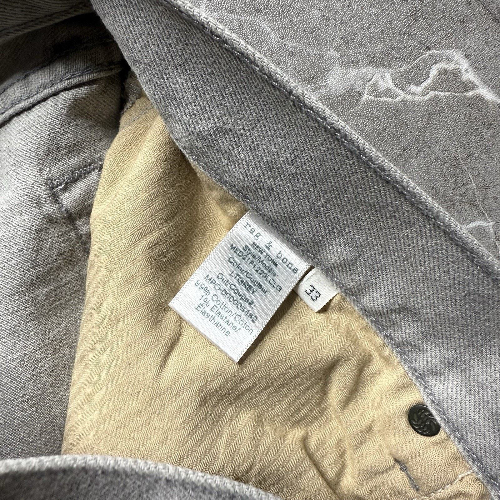 Rag & Bone Rag & Bone Jeans 34x31 Light Gray Fit Slim Stretch Denim Size US 34 / EU 50 - 8 Thumbnail