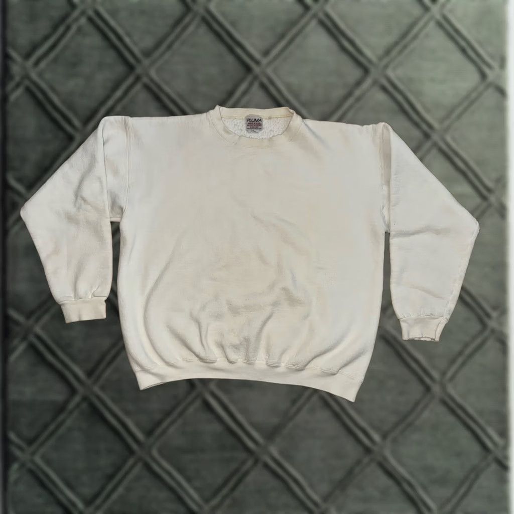 Vintage VINTAGE Pluma Heavyweight Crewneck Sweatshirt Men's L Made In USA White 90s Size US L / EU 52-54 / 3 - 1 Thumbnail