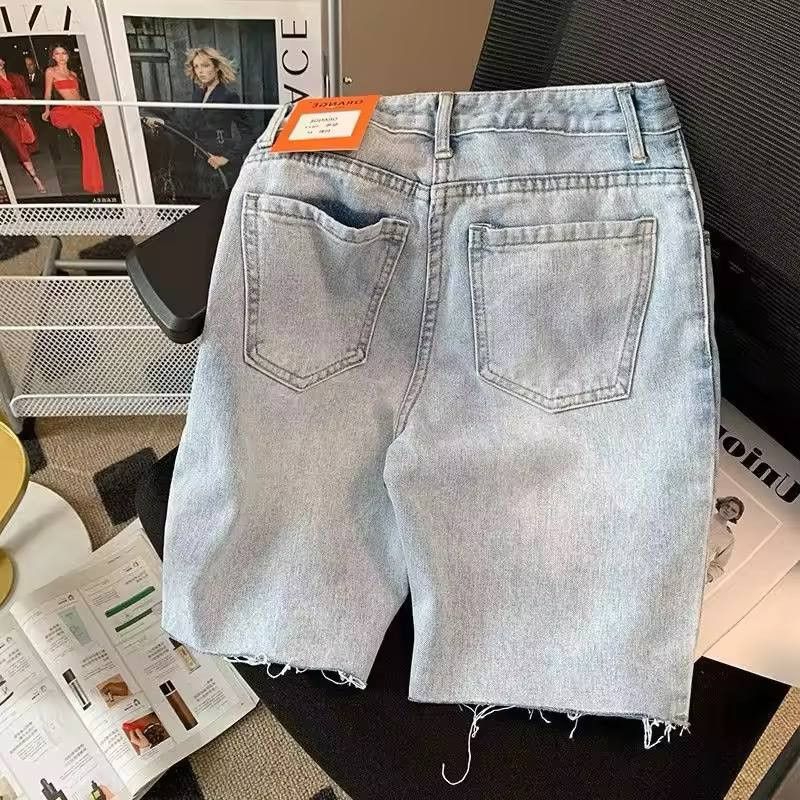 Japanese Brand × Vintage Men's wide, worn denim shorts Size US 34 / EU 50 - 3 Thumbnail