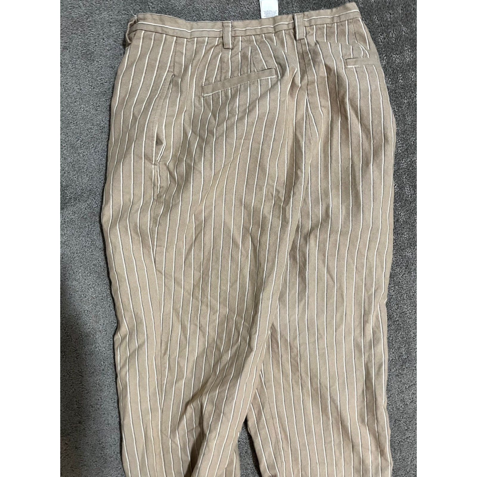 Liz Claiborne Liz Claiborne Womens Pants Tan Striped Size 8 Pockets Trousers Size 30" / US 8 / IT 44 - 4 Thumbnail