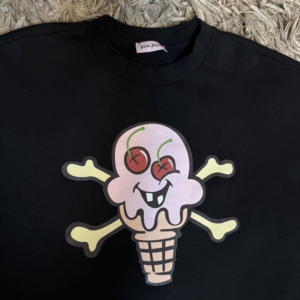 Palm Angels Palm Angels X Icecream Black Skull Crewneck Sweatshirt Black Size US XL / EU 56 / 4 - 2 Thumbnail