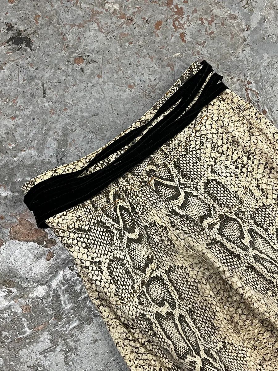 Designer × Roberto Cavalli × Vintage 2000s Roberto Cavalli Square Paved Relic Buckle Frange Suede Leather Belt Size ONE SIZE - 2 Thumbnail