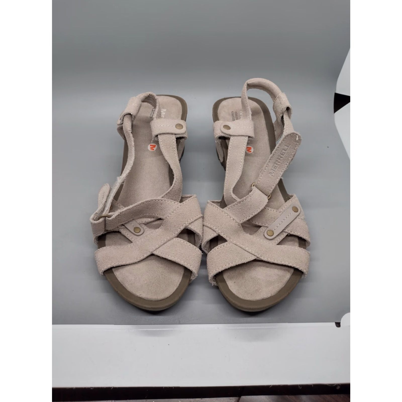 Merrell Merrell Women's Revalli Wedge Sandal Taupe 7 Comfort Slingback Slide Low Heel Size US 5 / IT 35 - 3 Thumbnail