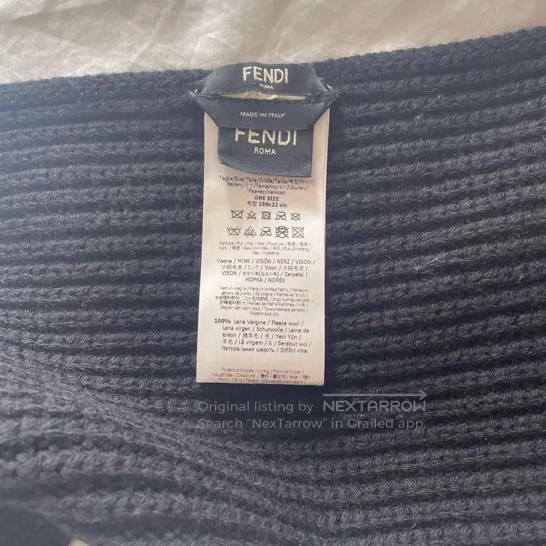 Fendi Fendi Cashmere and Wool Blend Scarf Size ONE SIZE - 3 Thumbnail
