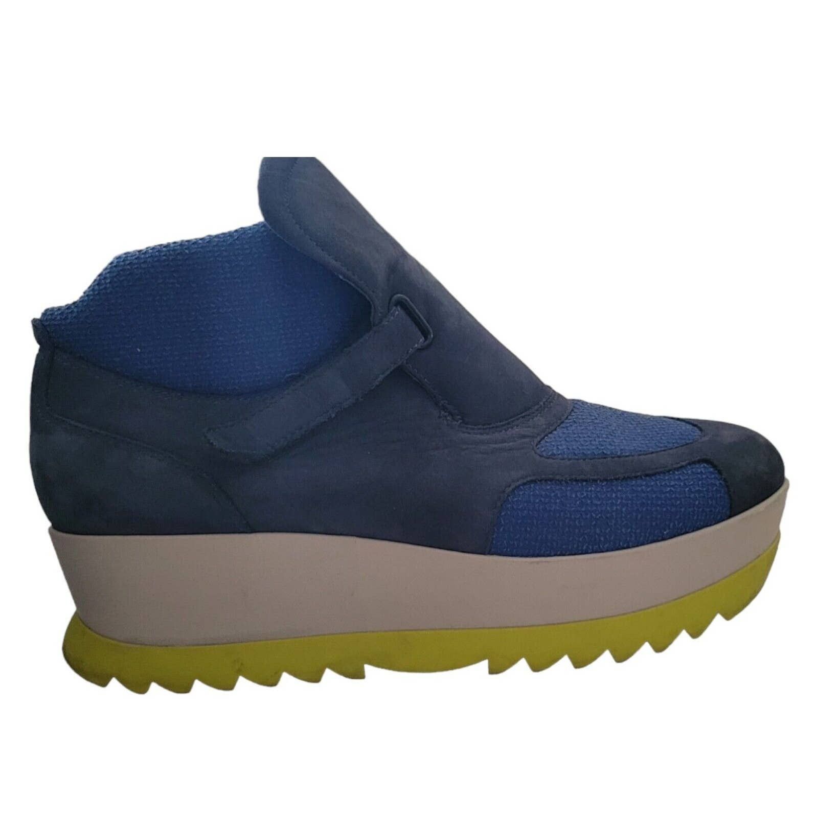 Camper Laika Platform Women Sneakers Blue Suede Mesh