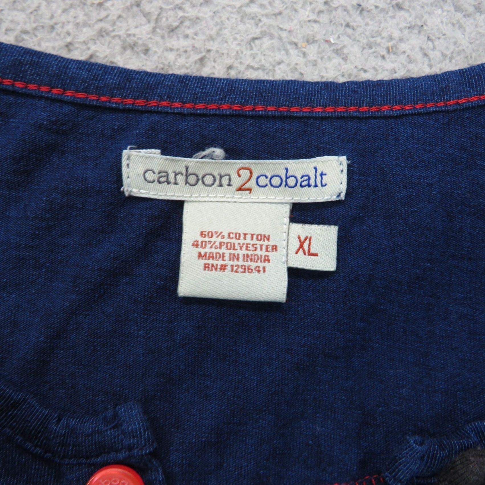 Carbon2Cobalt Carbon 2 Cobalt Shirt Mens XL Gray Henley Long Sleeve Stripe Double Layer Knit Size US XL / EU 56 / 4 - 4 Thumbnail