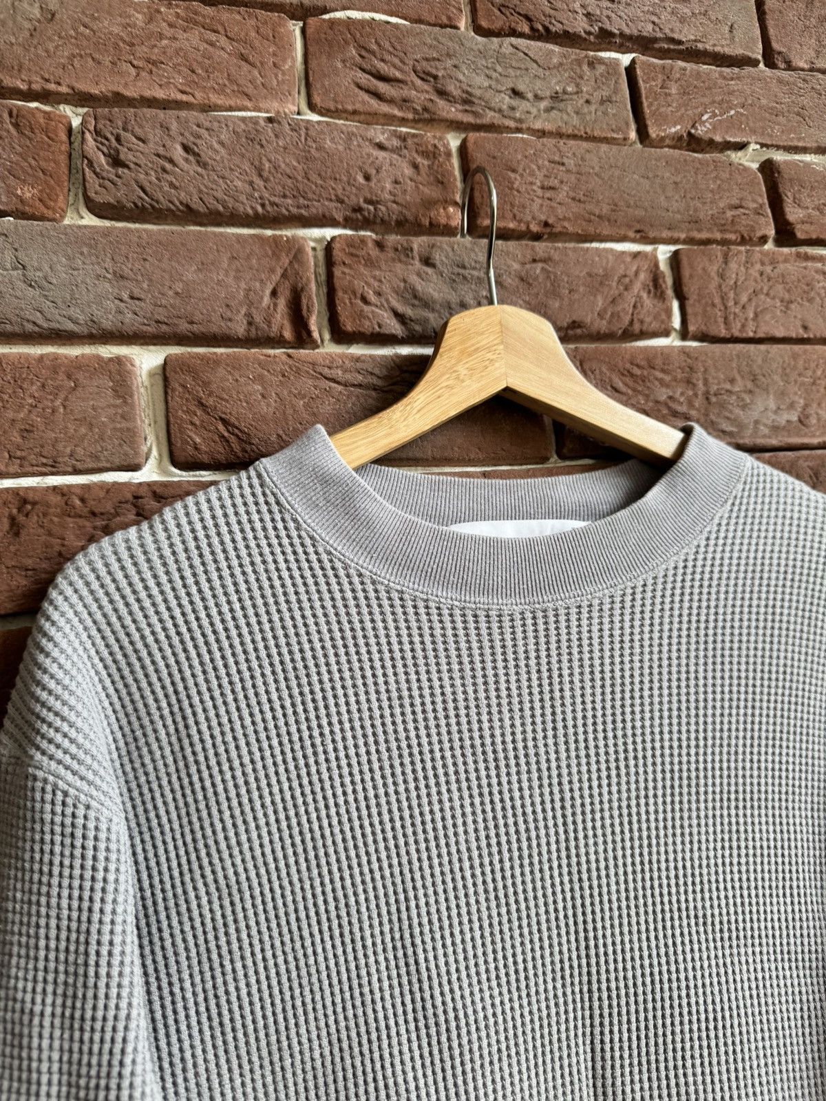Japanese Brand Ships Thyard Japanese Designer Gray Waffle Crewneck Sweatshi Size US M / EU 48-50 / 2 - 5 Thumbnail