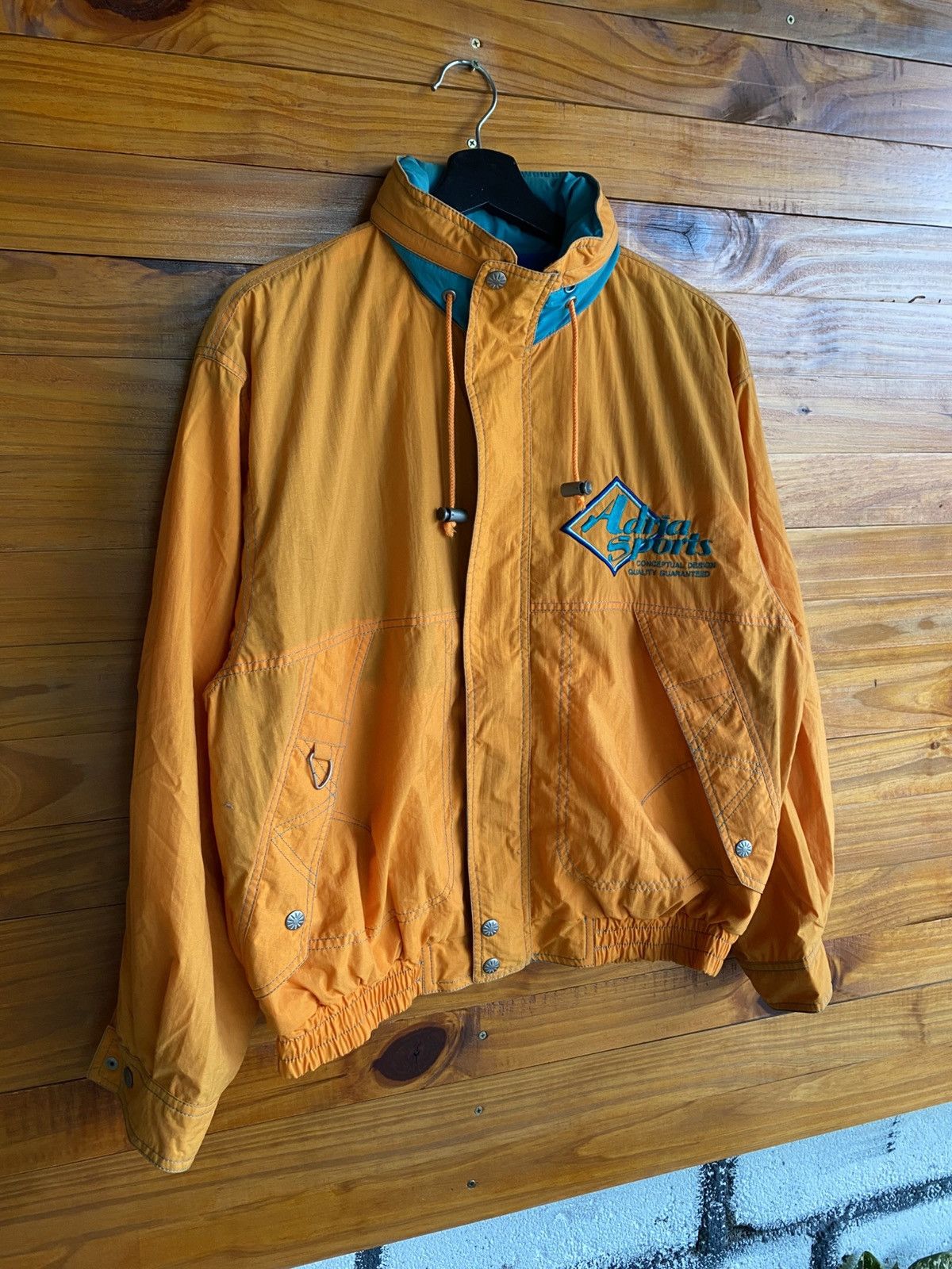 Vintage Vintage Adria Sports Nylon Jacket – Orange & Teal Line Size US M / EU 48-50 / 2 - 5 Thumbnail