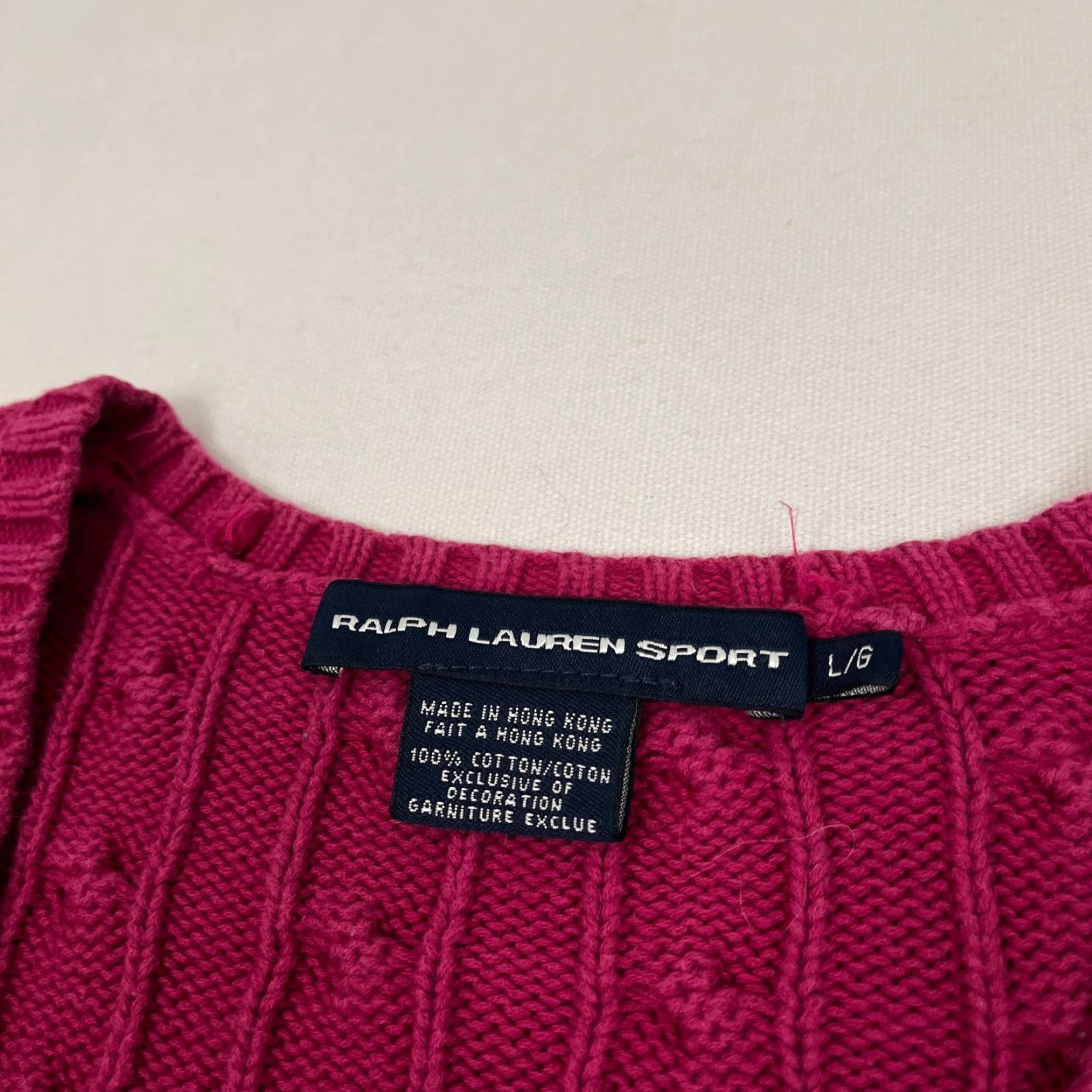 Polo Ralph Lauren VINTAGE Ralph Lauren Sport Sweater Womens L Pink Cable Knit Jumper Preppy Academia Size L / US 10 / IT 46 - 3 Thumbnail