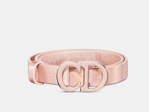 Dior o1w1db11024 Size: OS / Saddle Belt in Metallic Pink Size ONE SIZE - 1 Thumbnail
