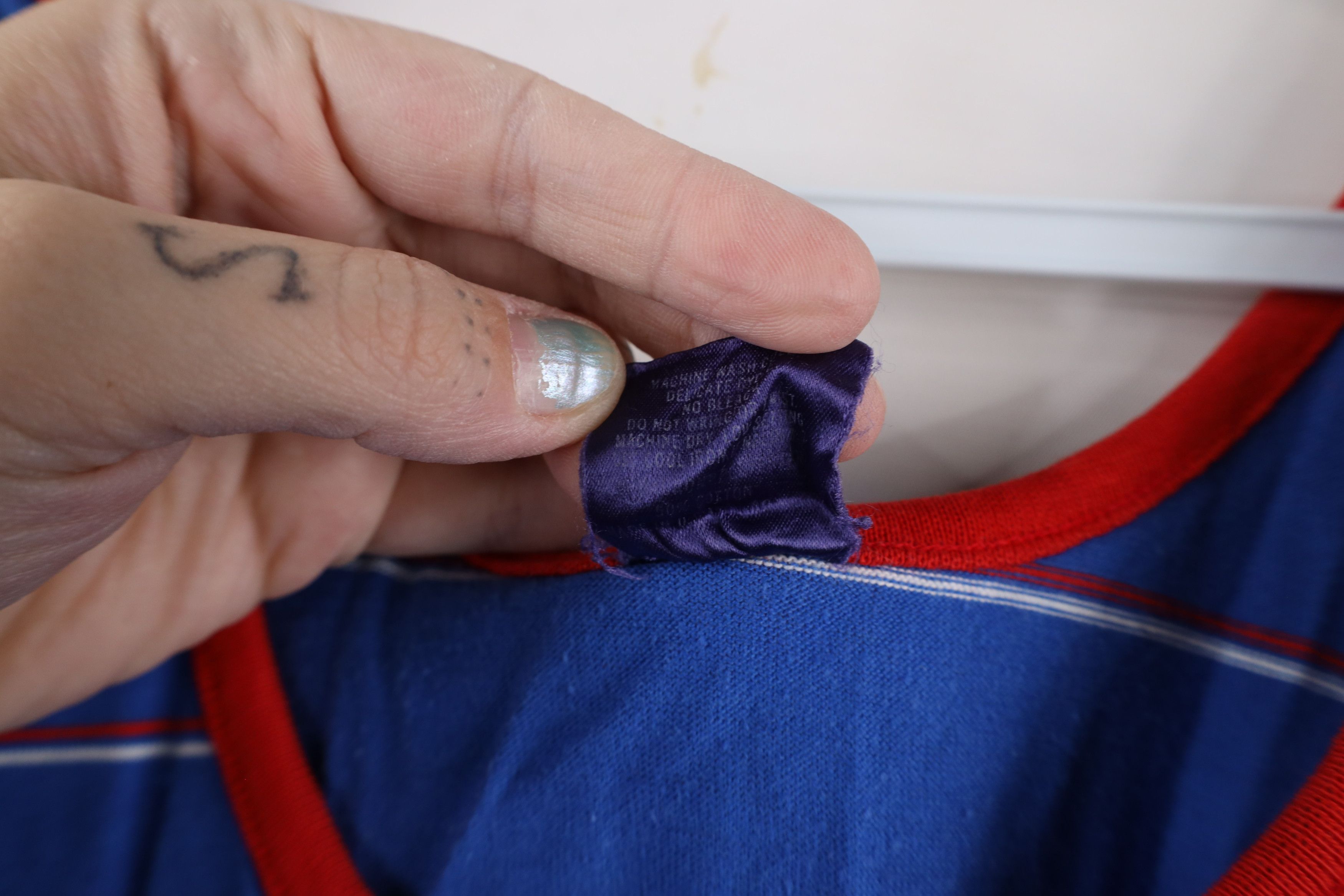 Esprit × Vintage Vintage 70s Campus Esprit Striped Tank Top T-Shirt Blue USA Size M / US 6-8 / IT 42-44 - 5 Thumbnail