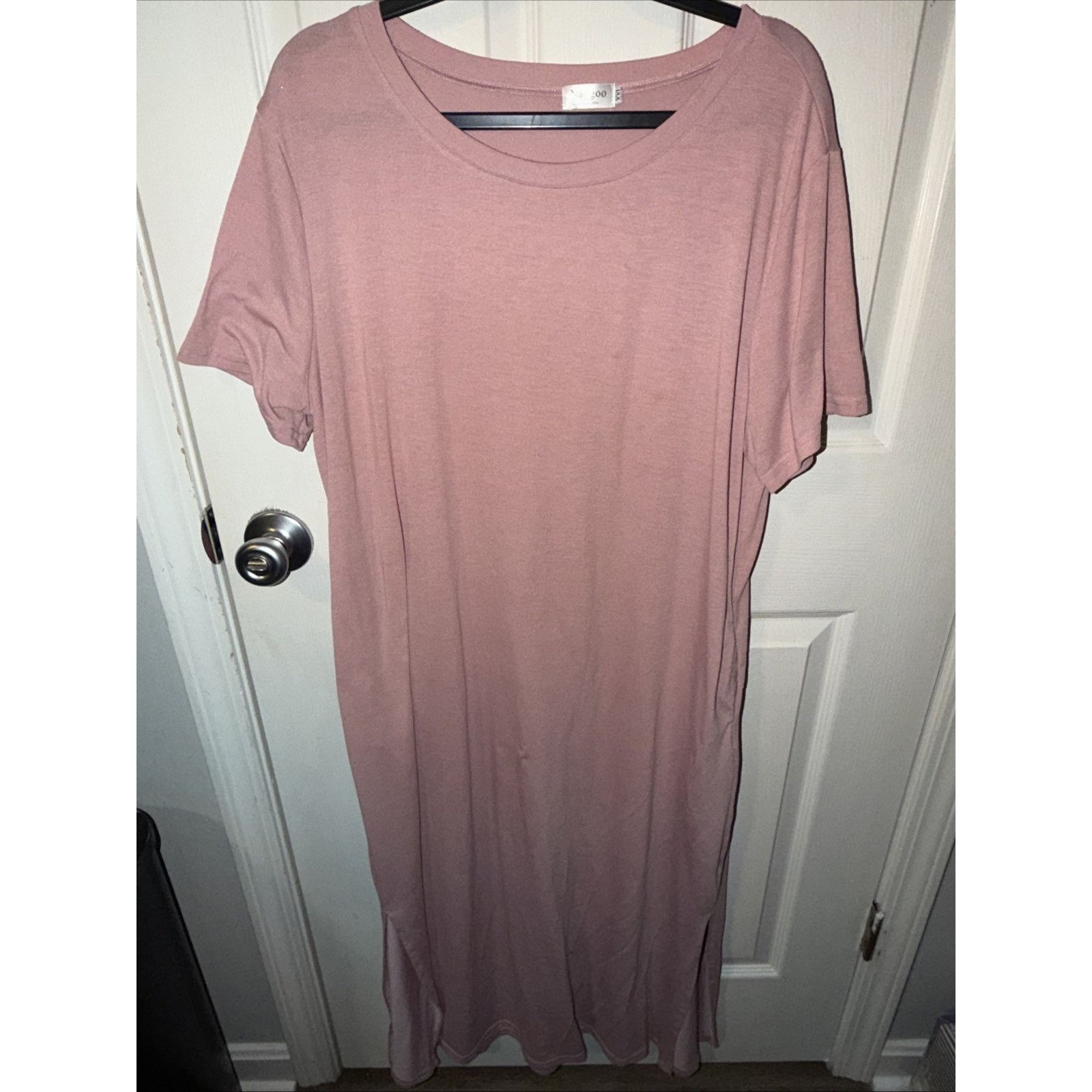 Other Naggoo Women Long Tshirt Dress XXL Salmon Pink Stretch Size XXL / US 16-18 / IT 52-54 - 1 Thumbnail