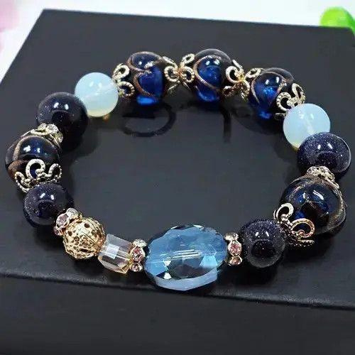 Jewelry Natural Crystal Beaded Stretch Bracelet for Women Size ONE SIZE - 1 Thumbnail