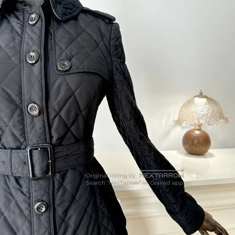 Burberry Burberry Quilted Black Cotton Women's Coat. Size M / US 6-8 / IT 42-44 - 4 Thumbnail
