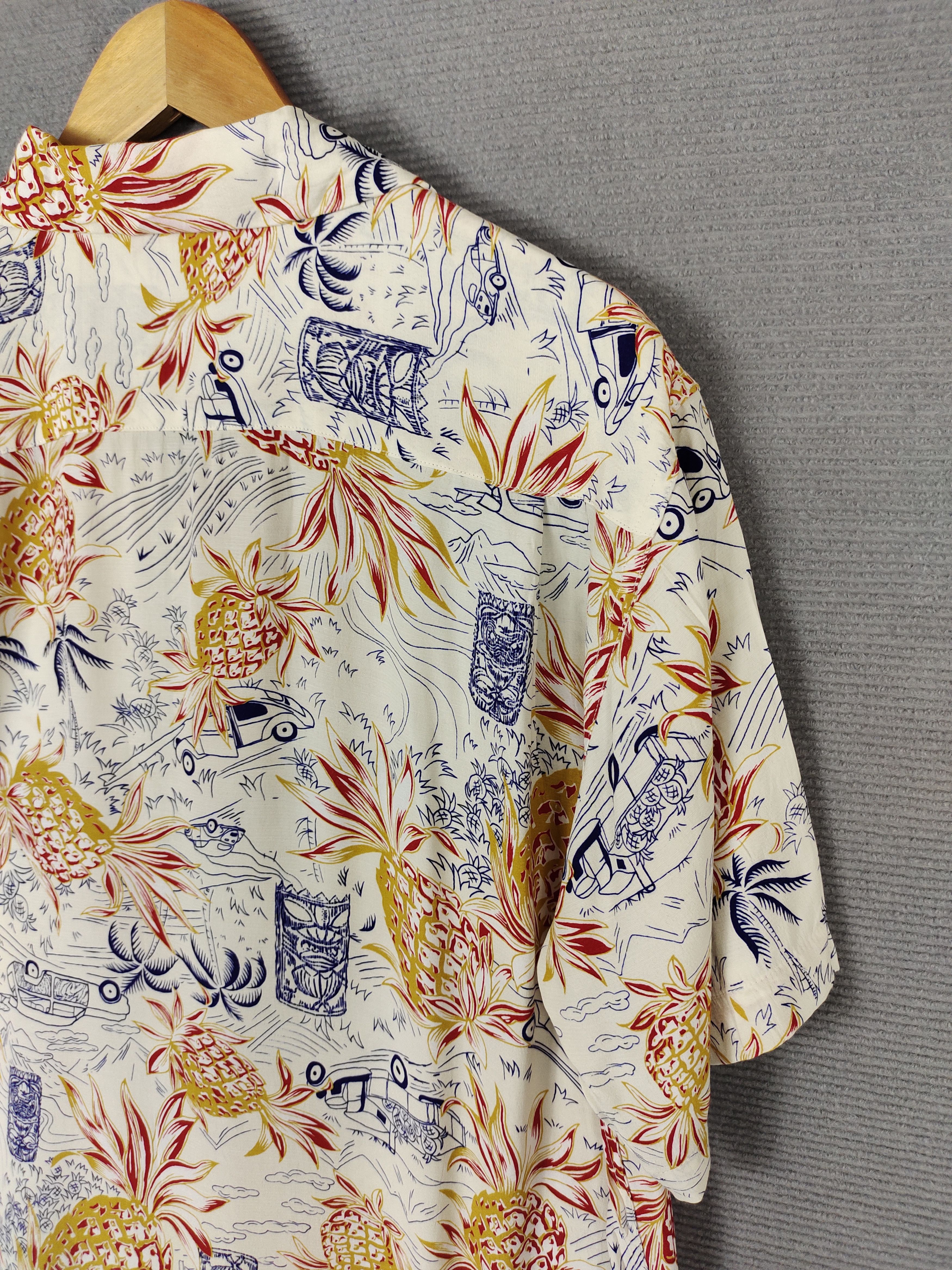 Sun Surf Japanese Hawaiian Pair Shine Pineapple Rayon Crepe Shirt Size US L / EU 52-54 / 3 - 9 Thumbnail