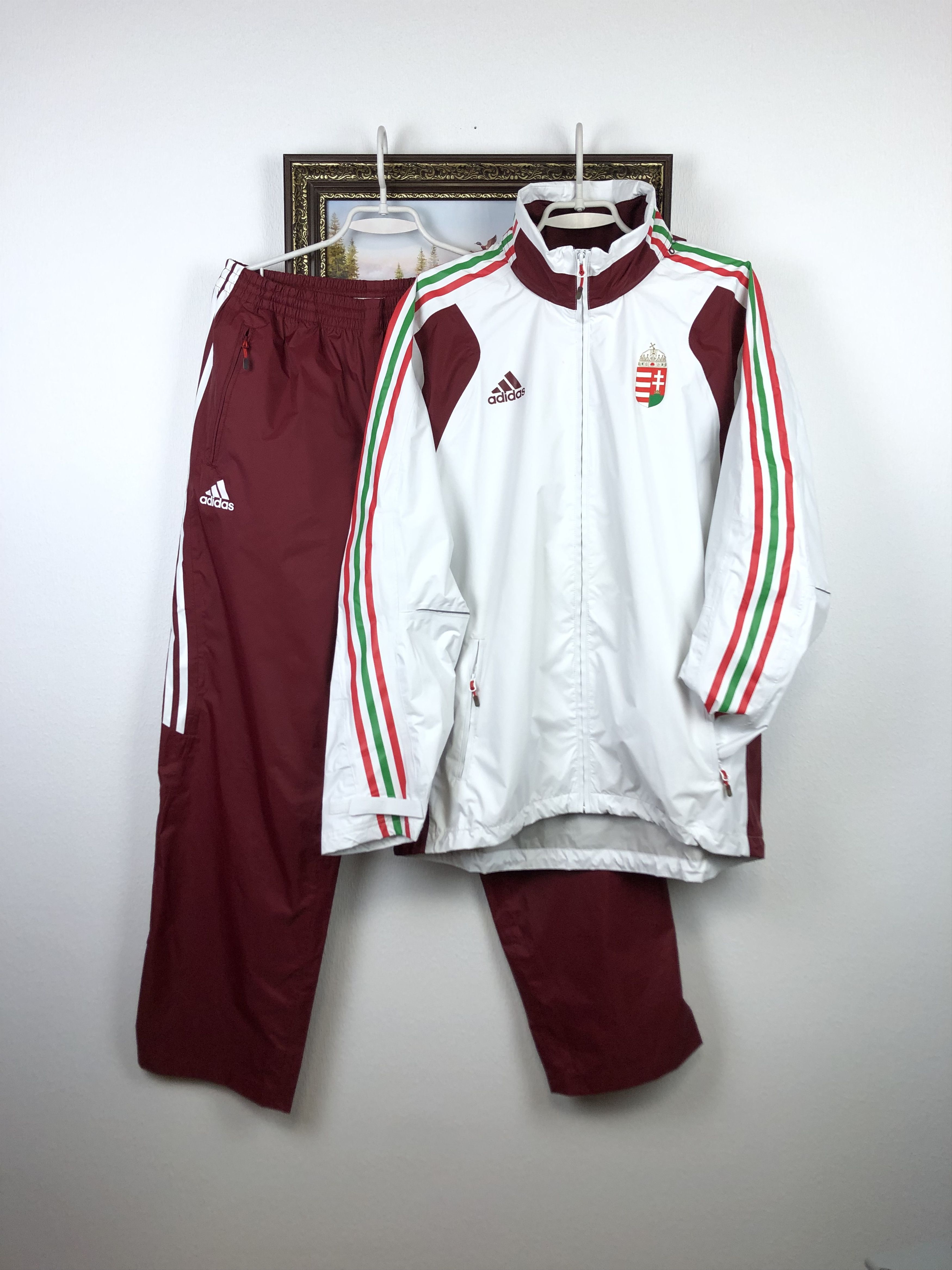 Adidas Vintage Adidas Hungary Football Suit Set Jacket Pants Track Size US XL / EU 56 / 4 - 1 Thumbnail