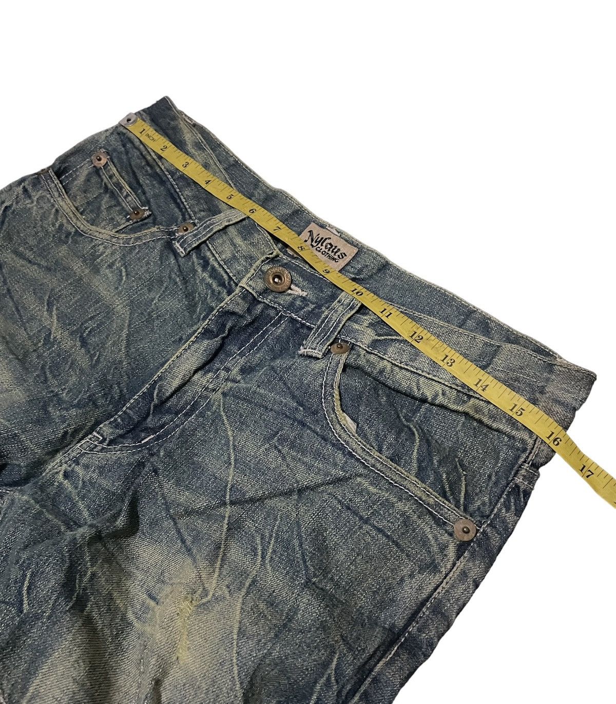 Le Grande Bleu (L.G.B.) Japanese Brand Nylaus Ripped faded Splatters denim Size US 32 / EU 48 - 6 Thumbnail