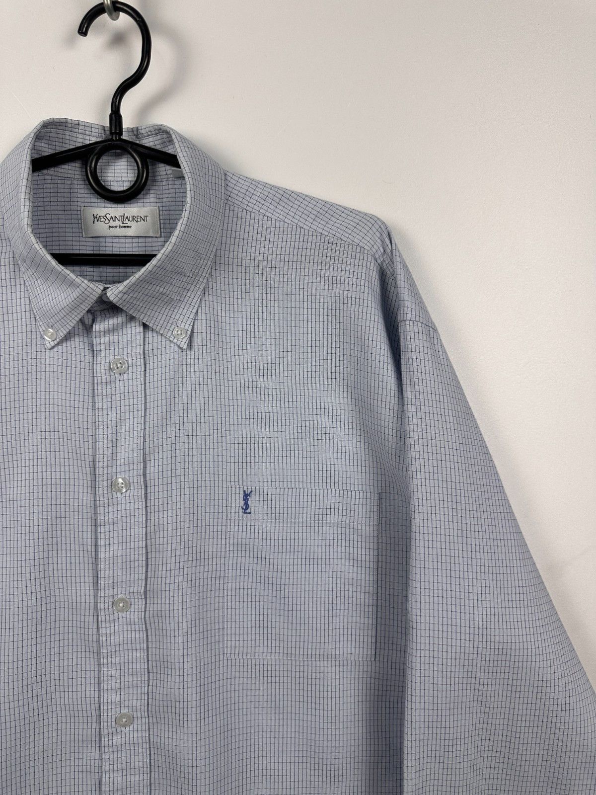 Yves Saint Laurent Yves Saint Laurent Check Shirt Button Down Blue Size 42 Size US XL / EU 56 / 4 - 2 Thumbnail