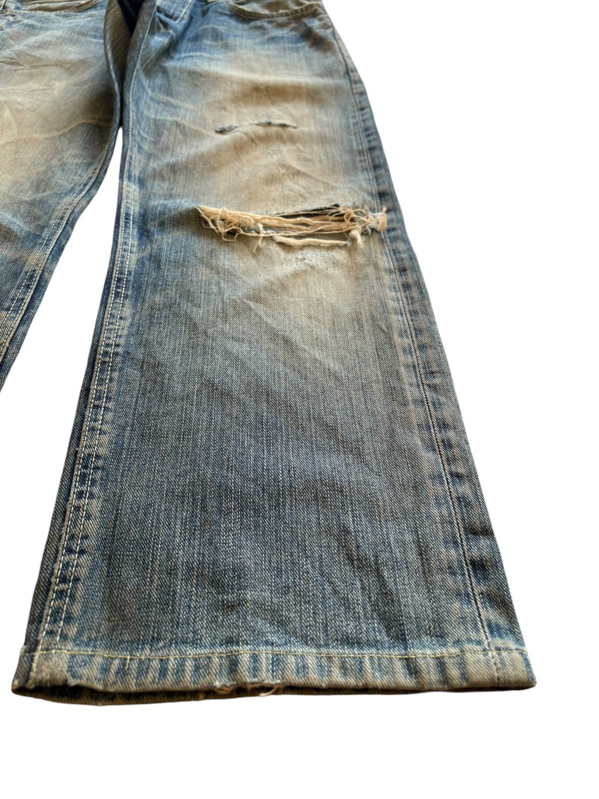 Lee Vintage Japanese Lee Riders Mud Wash Distress Baggy Jeans Size US 34 / EU 50 - 7 Thumbnail