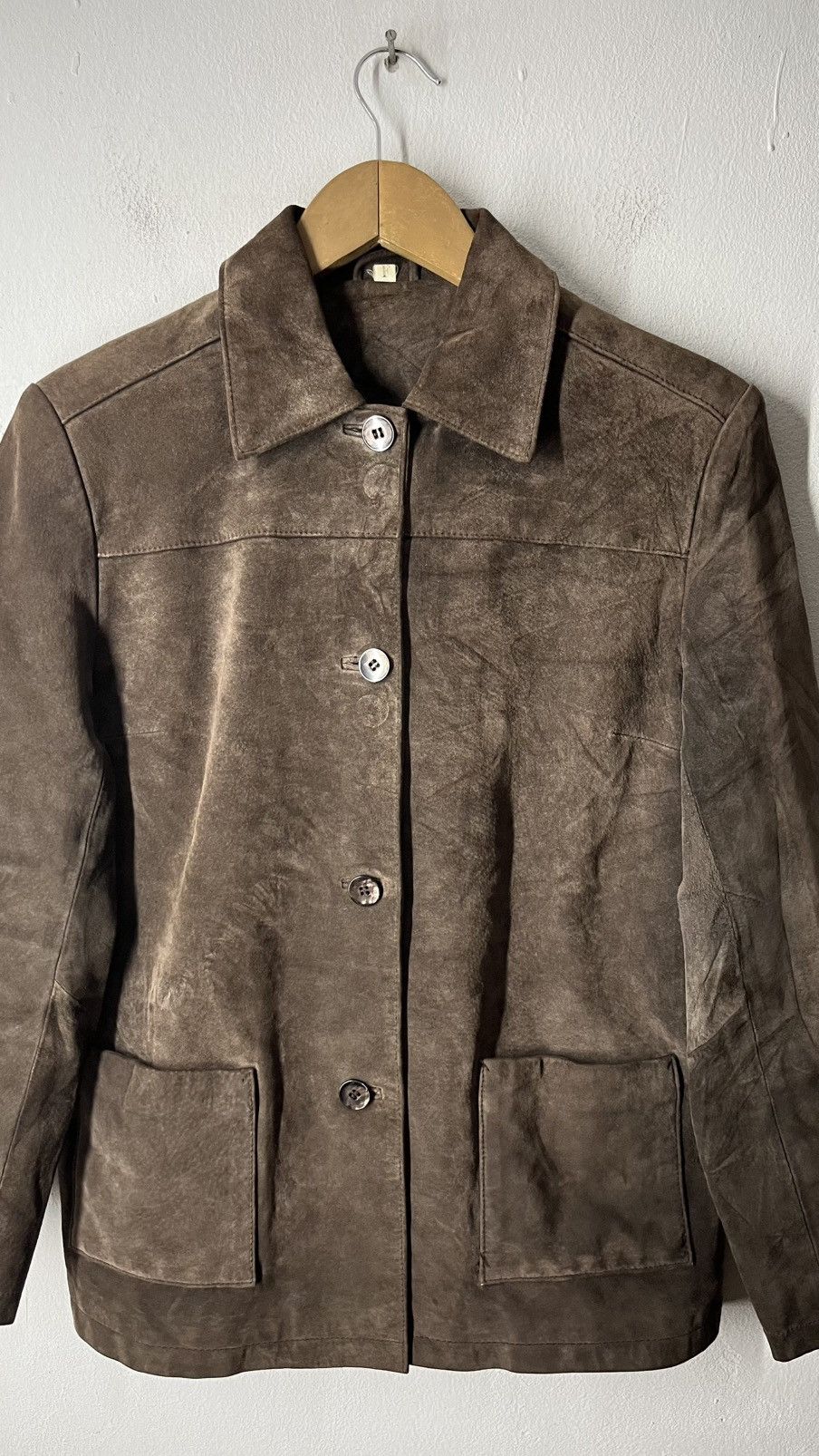 Vintage VINTAGE SUEDE LEATHER COAT JACKET Size S / US 4 / IT 40 - 4 Thumbnail