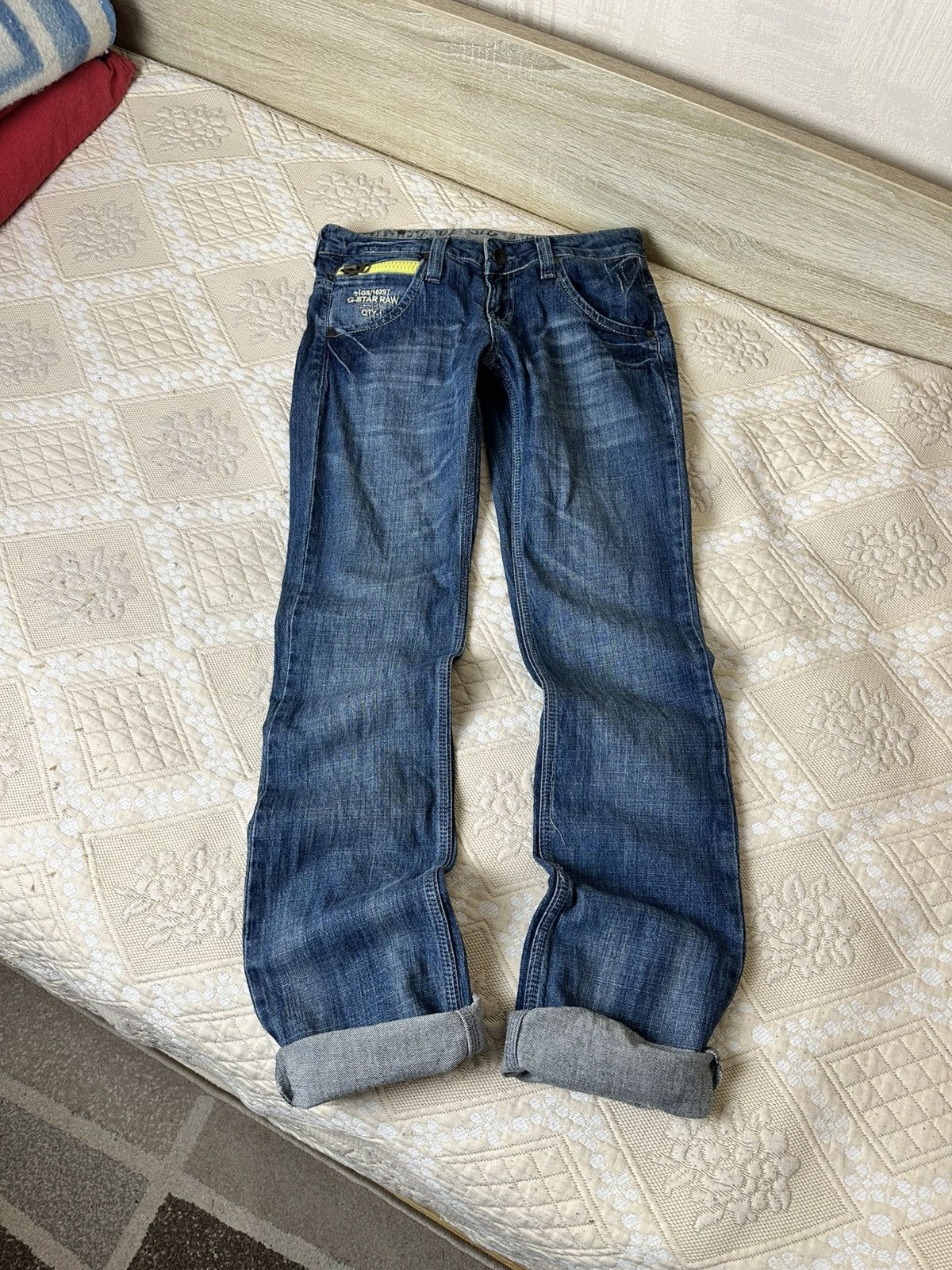G-Star 🔥 G Star Raw Denim Jeans Pants Trousers Big Logo Y2K Low Ris Size 28" / US 6 / IT 42 - 3 Thumbnail