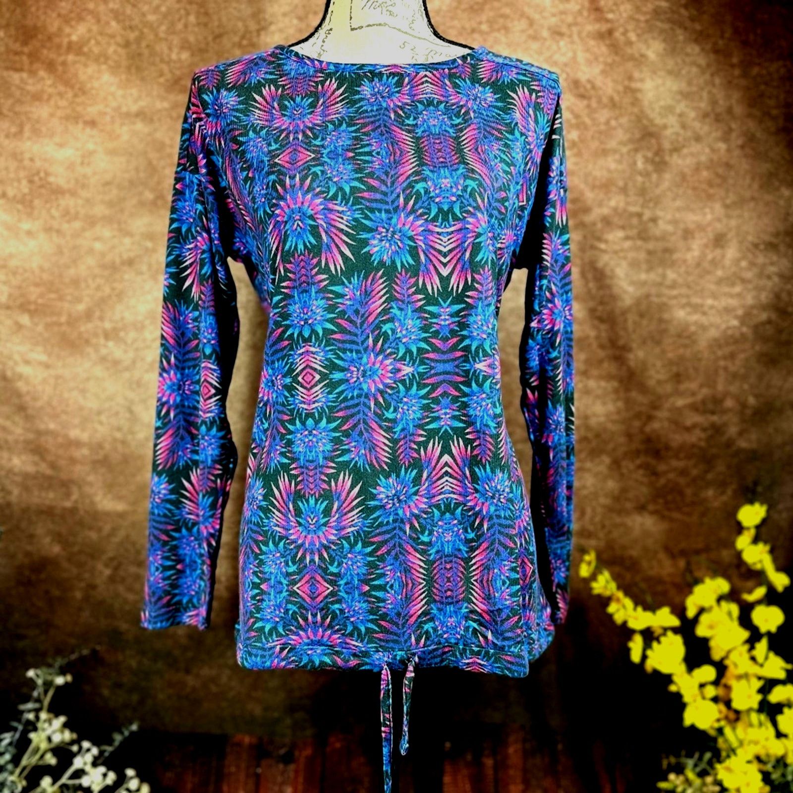 Other Retreat Rhonda Shear Drawstring Hem Tunic Firework Floral L Size L / US 10 / IT 46 - 2 Thumbnail