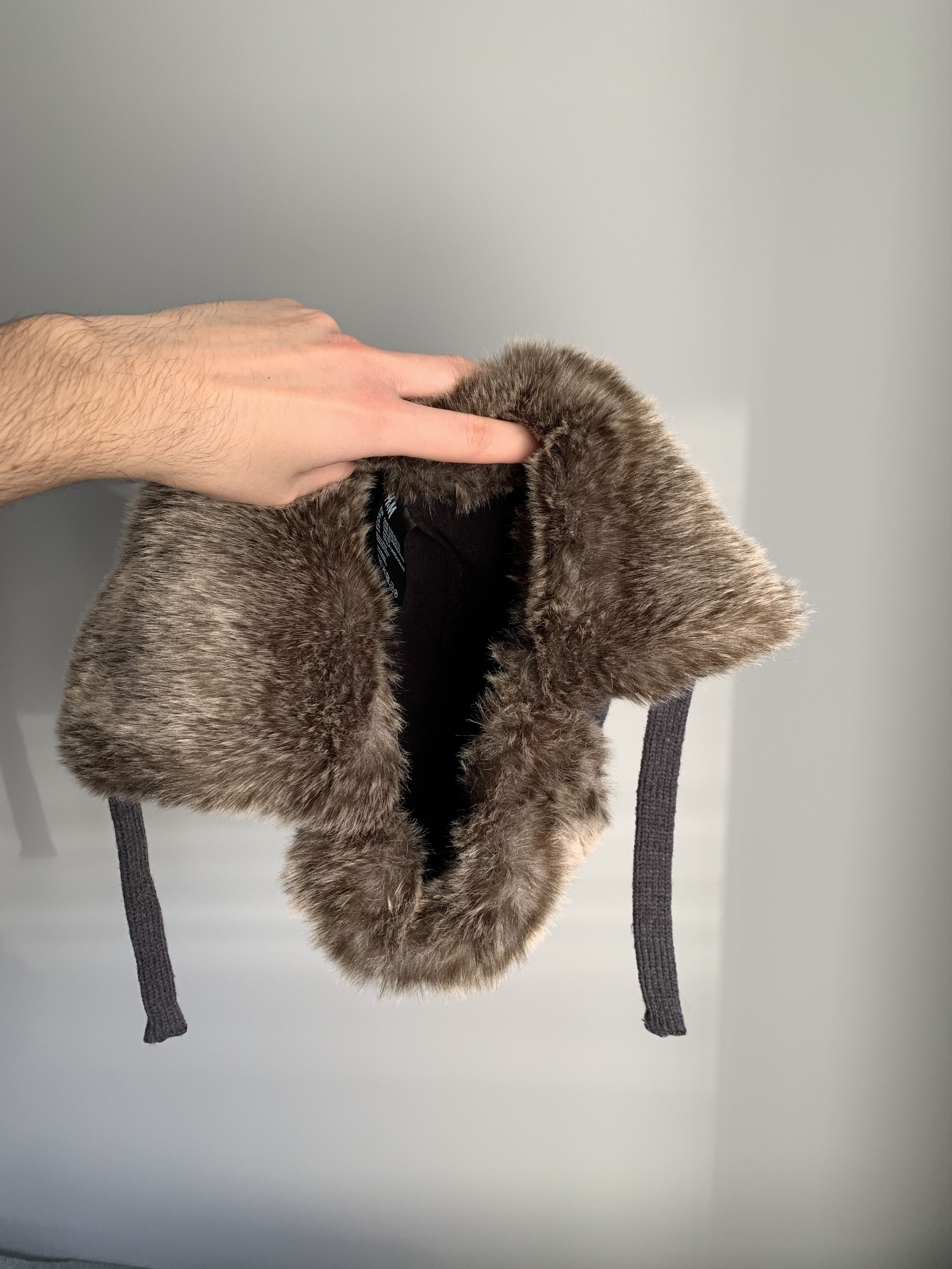 Japanese Brand Crazy Fur Trapper Y2K Fuzzy Ushanka Grey Hat Mohair Faux Size ONE SIZE - 6 Thumbnail