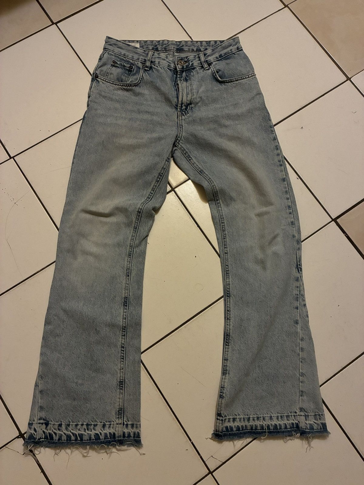 Zara light blue washed zara flared jeans Size US 30 / EU 46 - 1 Preview