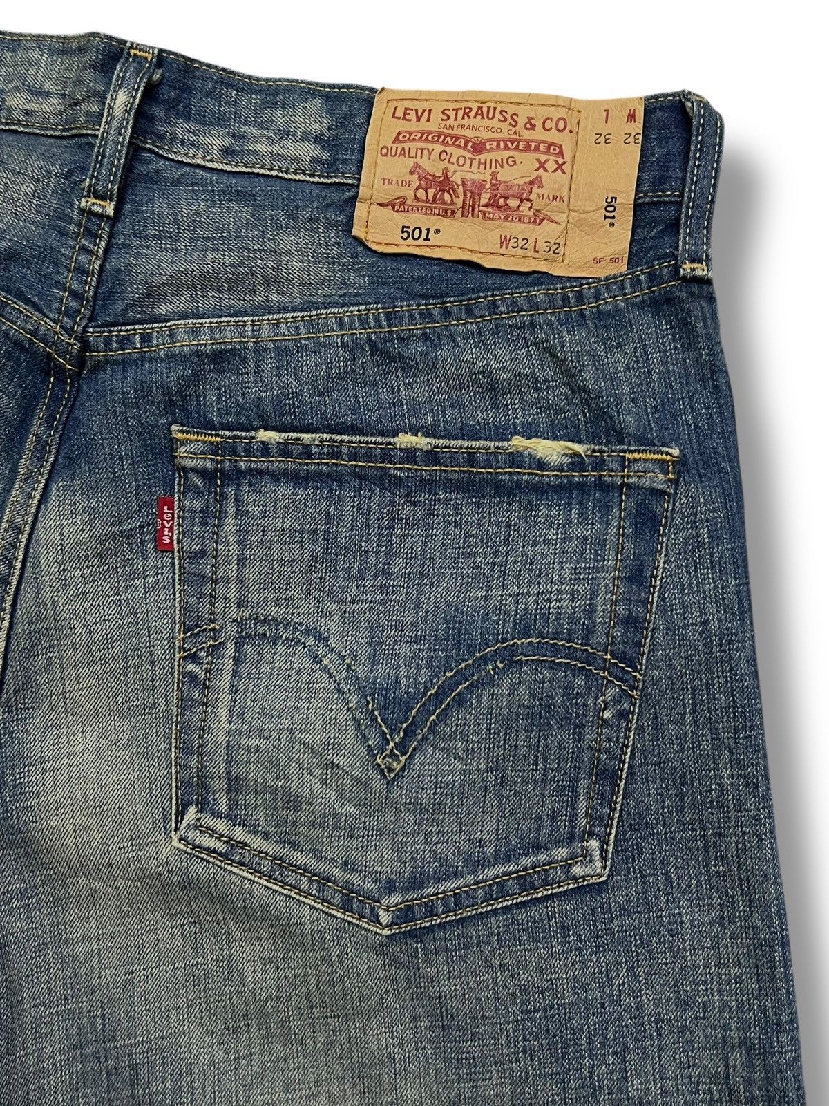 Levi's Loose Vintage 05s Levi’s 501 Japan Denim-Faded Whisker Wash Size US 33 - 8 Thumbnail