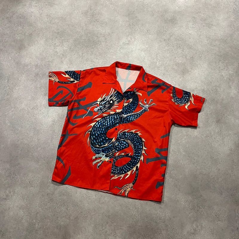 Japanese Brand Vintage Dragon Baggy Shirt Retro Y2K 90s Size US XL / EU 56 / 4 - 2 Thumbnail