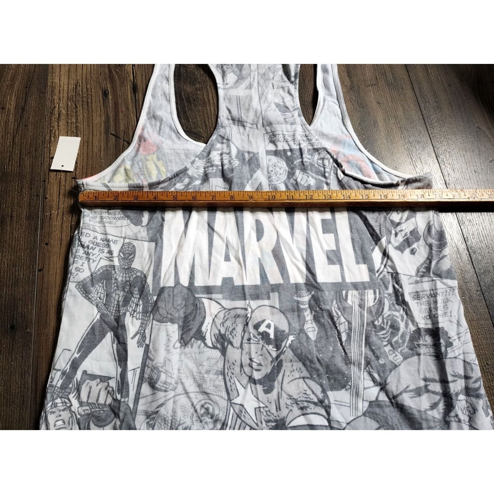 Vintage VINTAGE? Universal Studios Hollywood Marvel Avengers Tunic Tank Top Shirt AOP Womens 3XL Gray Cotton Blend Slim Tank CaptaIn America ScooP Neck Size XXL / US 16-18 / IT 52-54 - 3 Thumbnail
