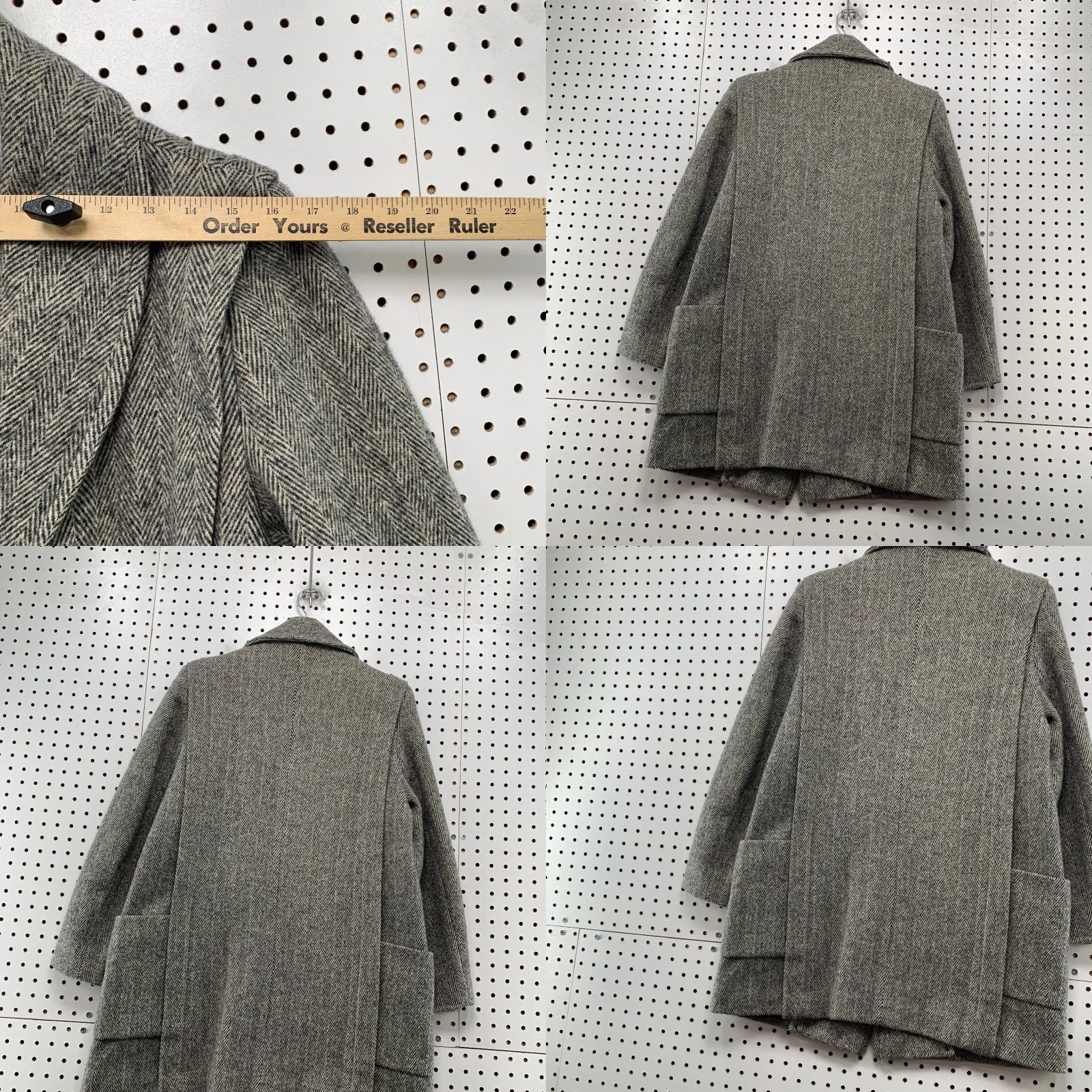 Vintage VINTAGE Herman Kay Wool Tweed Overcoat Womens 10 Herringbone Double Breasted USA Wool Tweed Overcoat Women 10 USA Grey Size XXS / US 00 / IT 34 - 9 Thumbnail