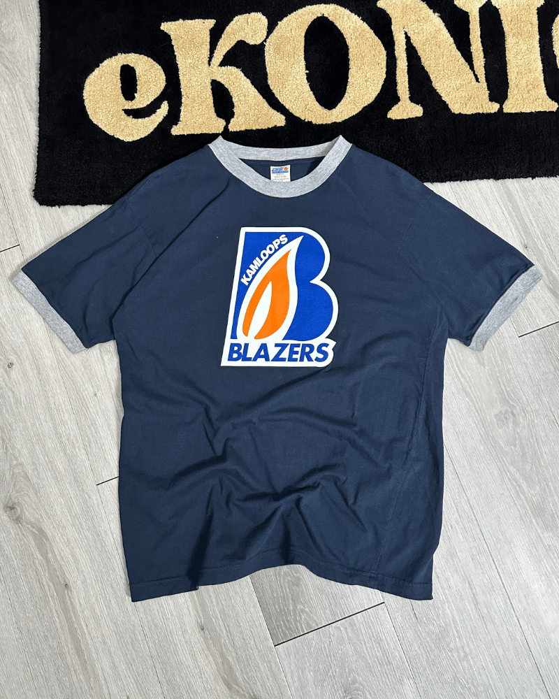 Vintage Vintage Kamloops Blazers WHL Ringer T-Shirt - Size Large Size US L / EU 52-54 / 3 - 1 Thumbnail