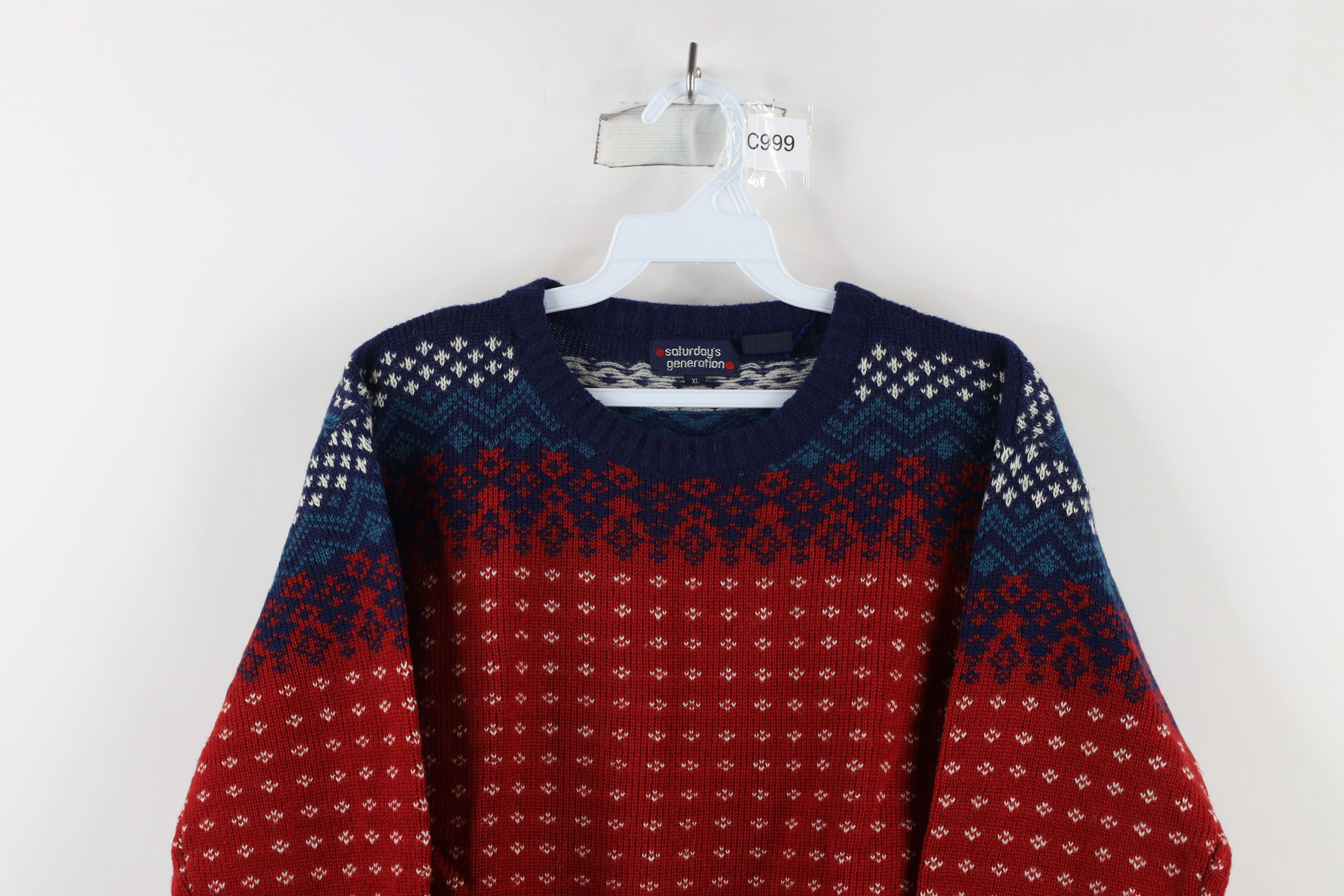Vintage Vintage 70s Streetwear Fair Isle Crewneck Sweater Acrylic Size XL / US 12-14 / IT 48-50 - 2 Thumbnail