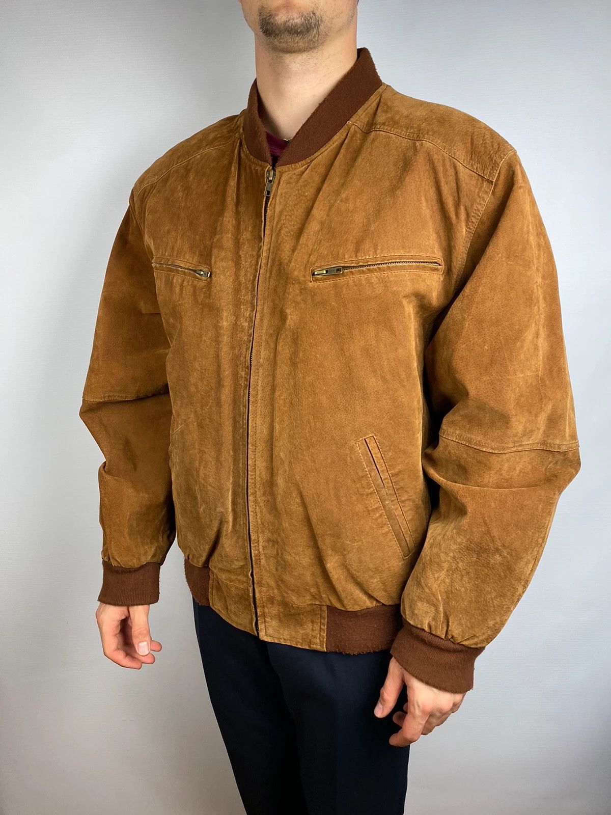 Genuine Leather leather jacket bomber suede sir john y2k Size US L / EU 52-54 / 3 - 2 Thumbnail