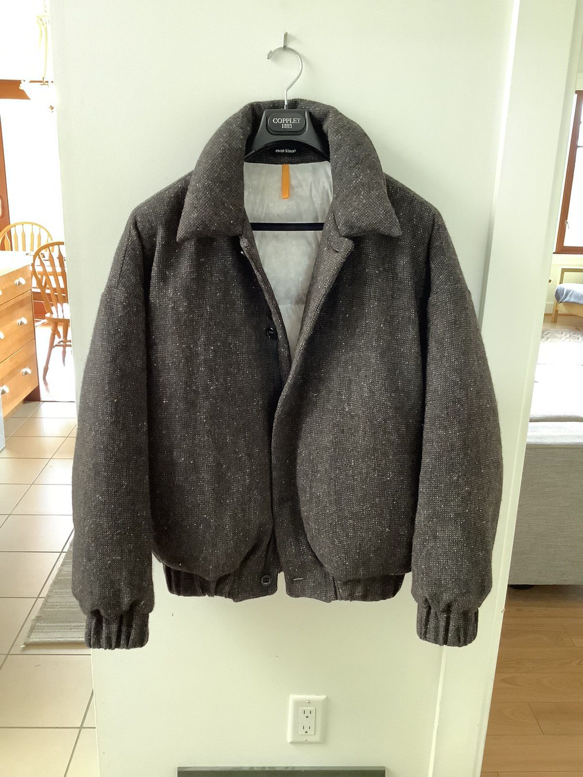 image of Evan Kinori x Man Tle Down Jacket in Brown, Men's (Size Medium)