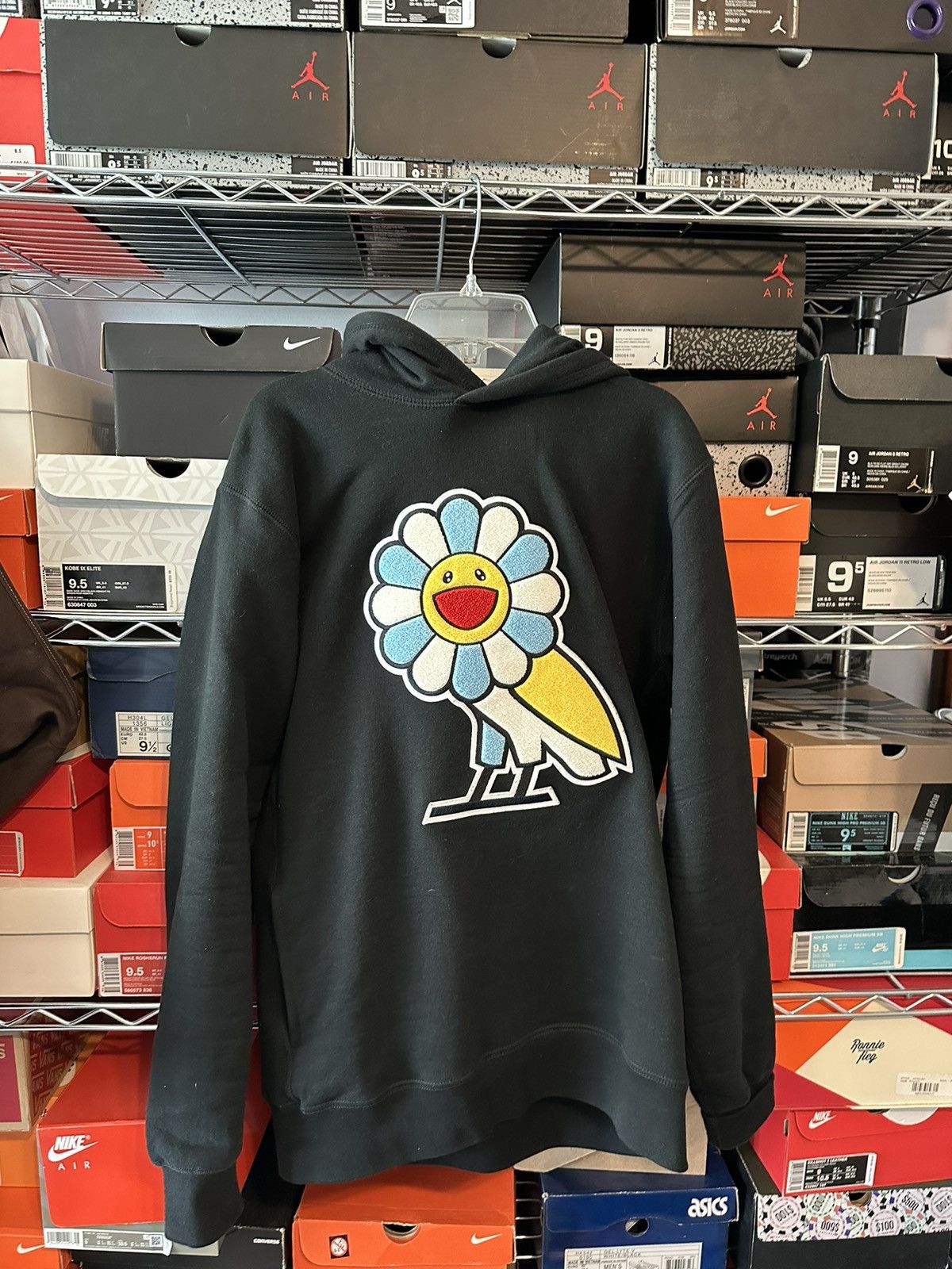 Octobers Very Own OvO x Murakami Flower Owl Hoodie L | Grailed