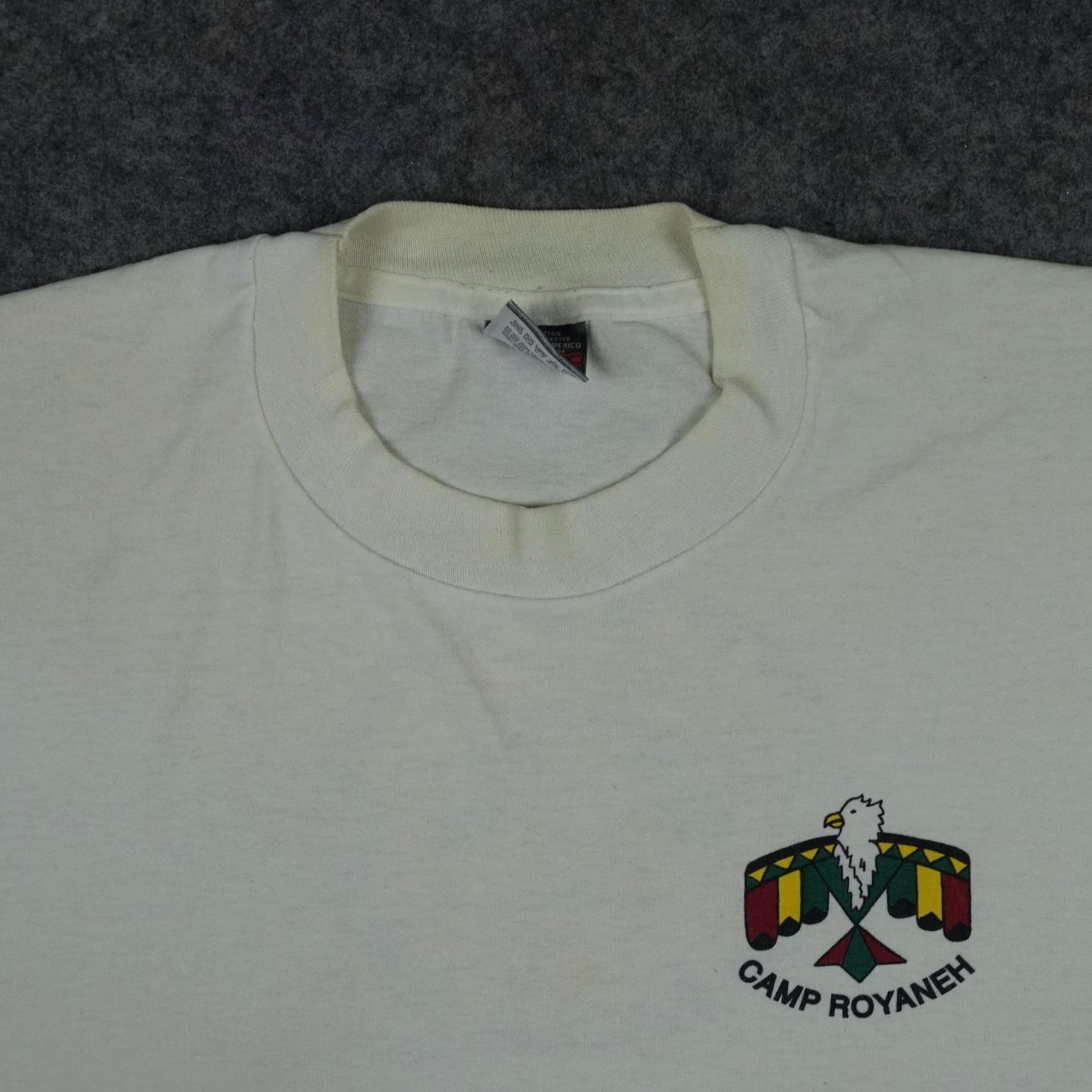 Fruit Of The Loom VINTAGE Camp Royaneh Shirt Mens L White Eagle Graphic Fruit of the Loom 90s Size US L / EU 52-54 / 3 - 3 Thumbnail