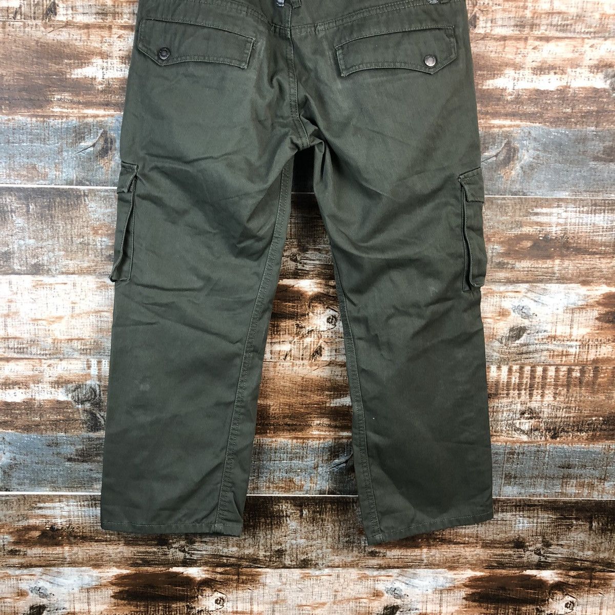 Japanese Brand DL Double Focus Green utility Cargo Multipocket Pants #A2544 Size US 29 - 17 Thumbnail